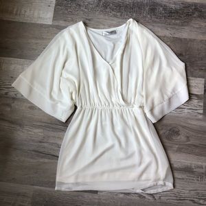Mahina White Kimono Mini Dress Small